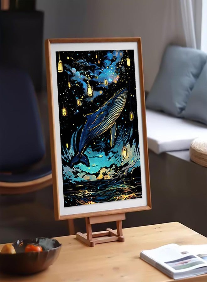 VTEAS 8 Sheet Noctilucent Scratch Art Rainbow Painting Paper with Pen/Cleaning Brush, Glow in The Dark Engraving Scratchboard(A4) for Teen & Adults, Sketch Card Creative Craft (Dolphin/Butterfly) - Image 4